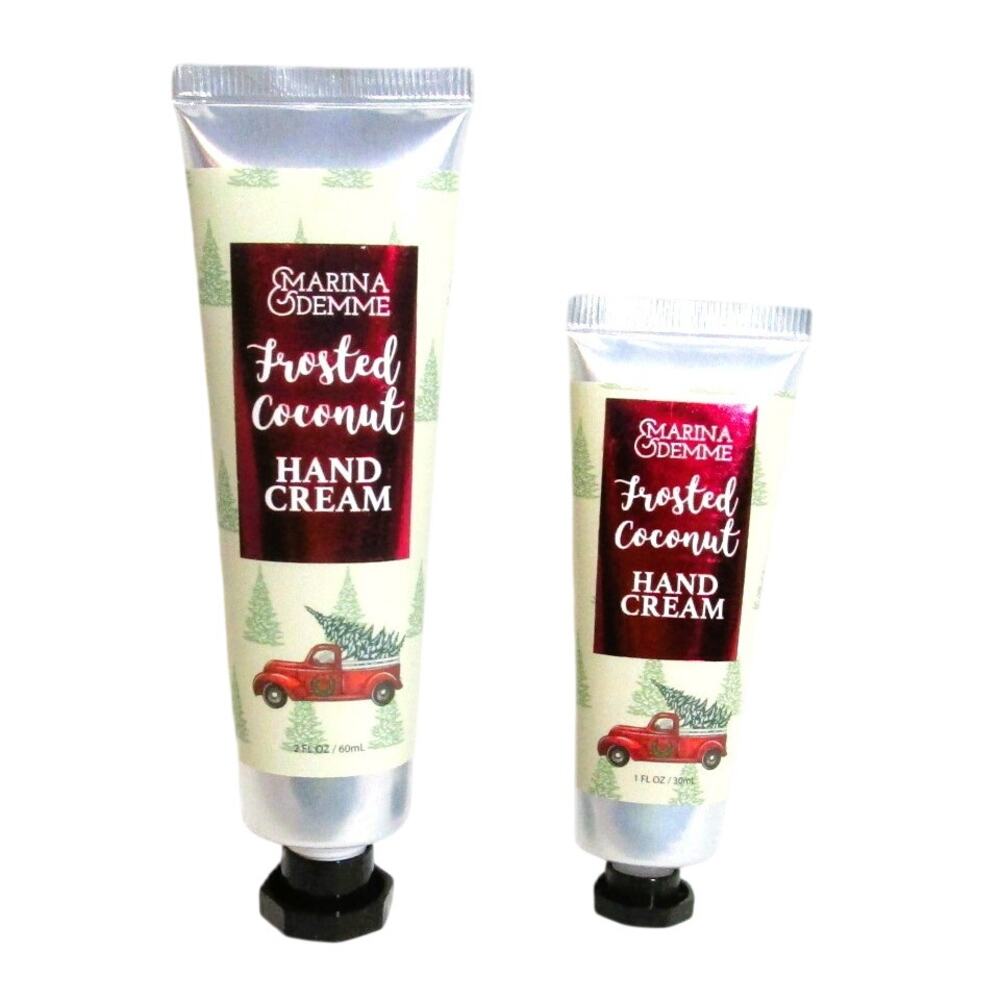 Marina Demme Hand Cream Frosted Coconut Two Tubes 3 oz Total Moisturizer